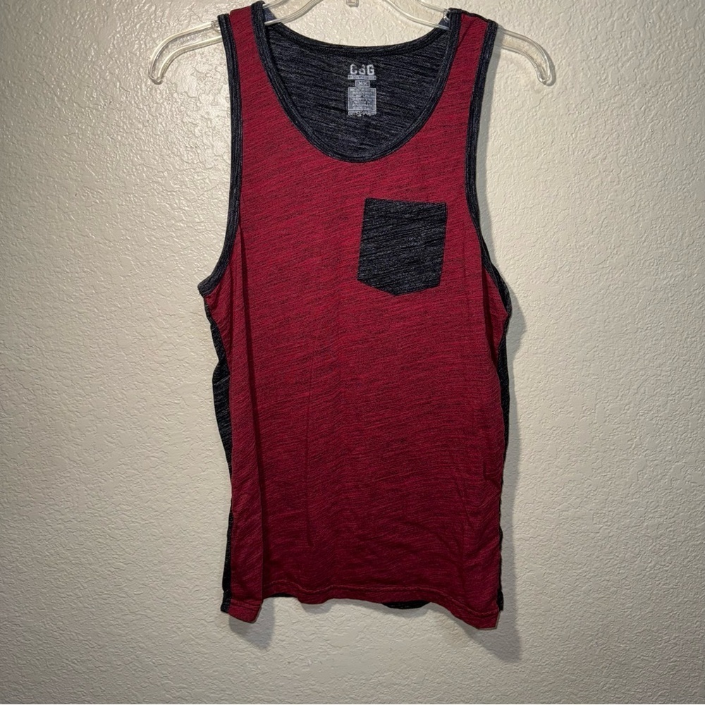 CSG Men’s Tank Top M Front Pocket Cotton Poly Casual Summer Basic